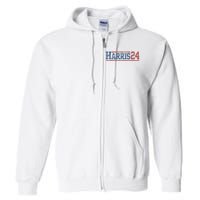 Harris 24 Vintage Kamala Harris 2024 Full Zip Hoodie