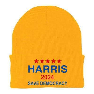 Harris 2024 Vote President Kamala Save Democracy Democratic Funny Gift Knit Cap Winter Beanie