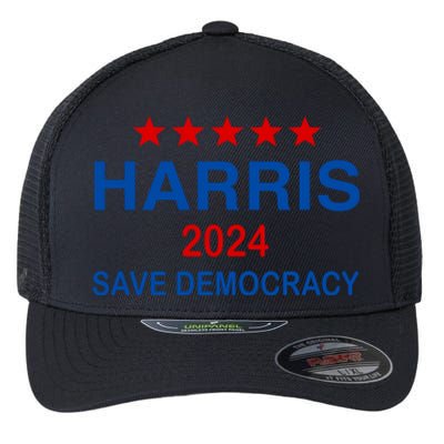 Harris 2024 Vote President Kamala Save Democracy Democratic Funny Gift Flexfit Unipanel Trucker Cap