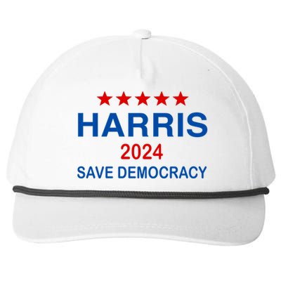 Harris 2024 Vote President Kamala Save Democracy Democratic Funny Gift Snapback Five-Panel Rope Hat