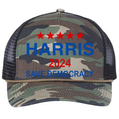 Harris 2024 Vote President Kamala Save Democracy Democratic Funny Gift Retro Rope Trucker Hat Cap