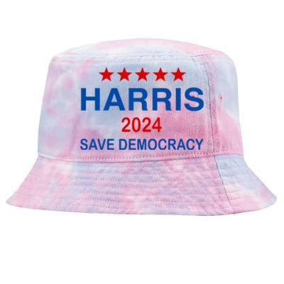 Harris 2024 Vote President Kamala Save Democracy Democratic Funny Gift Tie-Dyed Bucket Hat