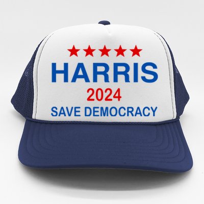 Harris 2024 Vote President Kamala Save Democracy Democratic Funny Gift Trucker Hat