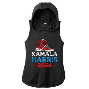 Harris 2024 Vote President Kamala Election Sneakers Ladies PosiCharge Tri-Blend Wicking Draft Hoodie Tank