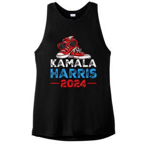 Harris 2024 Vote President Kamala Election Sneakers Ladies PosiCharge Tri-Blend Wicking Tank