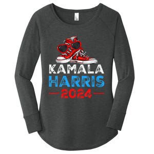 Harris 2024 Vote President Kamala Election Sneakers Women's Perfect Tri Tunic Long Sleeve Shirt