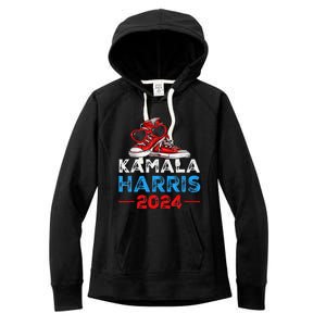 Harris 2024 Vote President Kamala Election Sneakers Women's Fleece Hoodie