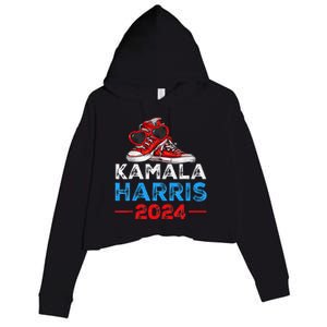 Harris 2024 Vote President Kamala Election Sneakers Crop Fleece Hoodie