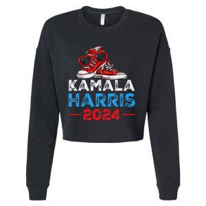 Harris 2024 Vote President Kamala Election Sneakers Cropped Pullover Crew