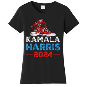 Harris 2024 Vote President Kamala Election Sneakers Women's T-Shirt