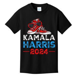 Harris 2024 Vote President Kamala Election Sneakers Kids T-Shirt