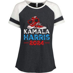 Harris 2024 Vote President Kamala Election Sneakers Enza Ladies Jersey Colorblock Tee