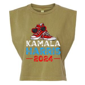 Harris 2024 Vote President Kamala Election Sneakers Garment-Dyed Women's Muscle Tee