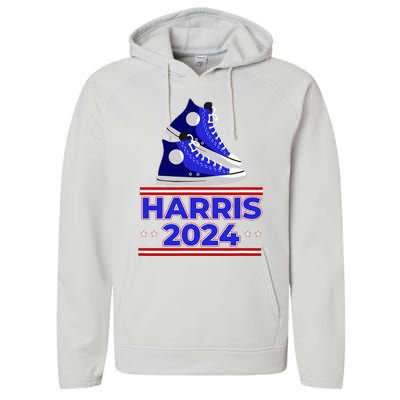 Harris 2024 Vote President Kamala Election Sneakers Meme Performance Fleece Hoodie