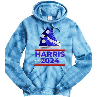 Harris 2024 Vote President Kamala Election Sneakers Meme Tie Dye Hoodie