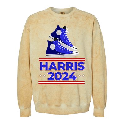 Harris 2024 Vote President Kamala Election Sneakers Meme Colorblast Crewneck Sweatshirt