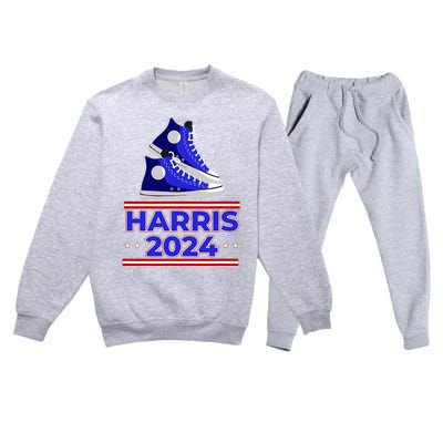 Harris 2024 Vote President Kamala Election Sneakers Meme Premium Crewneck Sweatsuit Set