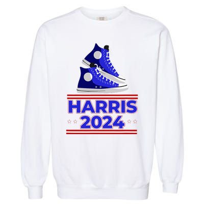 Harris 2024 Vote President Kamala Election Sneakers Meme Garment-Dyed Sweatshirt