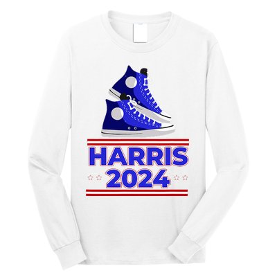 Harris 2024 Vote President Kamala Election Sneakers Meme Long Sleeve Shirt