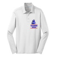 Harris 2024 Vote President Kamala Election Sneakers Meme Silk Touch Performance Long Sleeve Polo