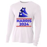 Harris 2024 Vote President Kamala Election Sneakers Meme Cooling Performance Long Sleeve Crew