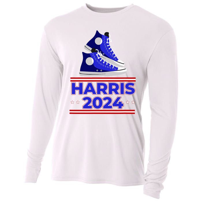 Harris 2024 Vote President Kamala Election Sneakers Meme Cooling Performance Long Sleeve Crew