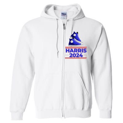 Harris 2024 Vote President Kamala Election Sneakers Meme Full Zip Hoodie