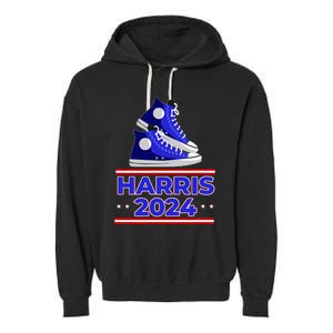 Harris 2024 Vote President Kamala Election Sneakers Meme Garment-Dyed Fleece Hoodie