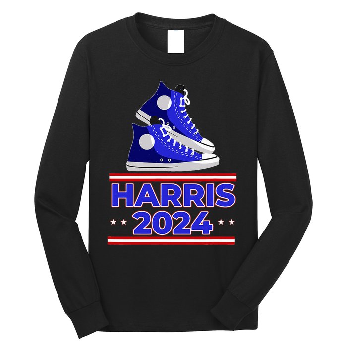 Harris 2024 Vote President Kamala Election Sneakers Meme Long Sleeve Shirt