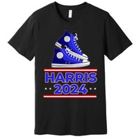 Harris 2024 Vote President Kamala Election Sneakers Meme Premium T-Shirt