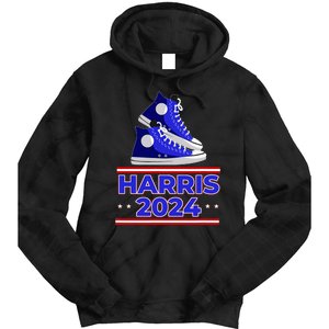 Harris 2024 Vote President Kamala Election Sneakers Meme Tie Dye Hoodie