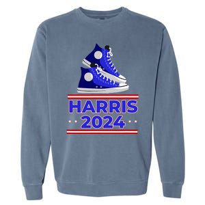 Harris 2024 Vote President Kamala Election Sneakers Meme Garment-Dyed Sweatshirt