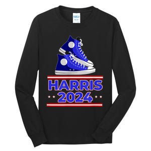 Harris 2024 Vote President Kamala Election Sneakers Meme Tall Long Sleeve T-Shirt