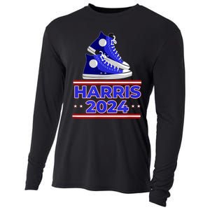 Harris 2024 Vote President Kamala Election Sneakers Meme Cooling Performance Long Sleeve Crew