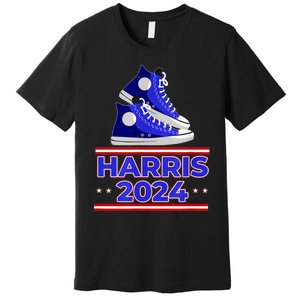 Harris 2024 Vote President Kamala Election Sneakers Meme Premium T-Shirt