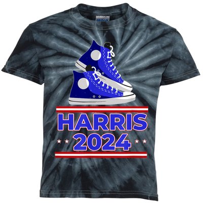 Harris 2024 Vote President Kamala Election Sneakers Meme Kids Tie-Dye T-Shirt