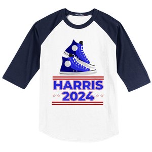 Harris 2024 Vote President Kamala Election Sneakers Meme Baseball Sleeve Shirt