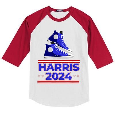 Harris 2024 Vote President Kamala Election Sneakers Meme Kids Colorblock Raglan Jersey