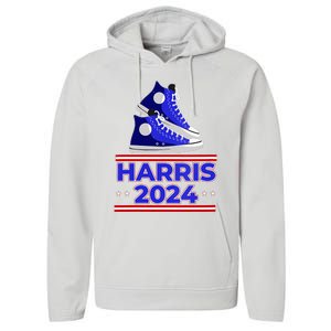 Harris 2024 Vote President Kamala Election Sneakers Meme Performance Fleece Hoodie