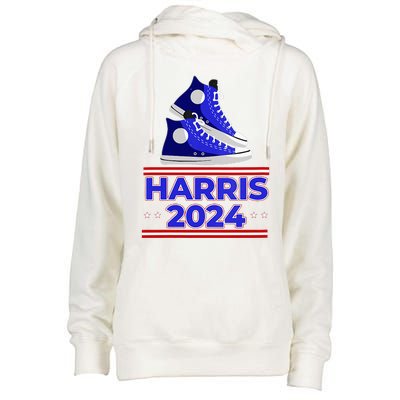 Harris 2024 Vote President Kamala Election Sneakers Meme Womens Funnel Neck Pullover Hood