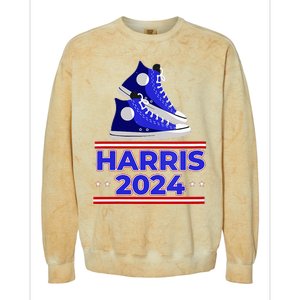 Harris 2024 Vote President Kamala Election Sneakers Meme Colorblast Crewneck Sweatshirt