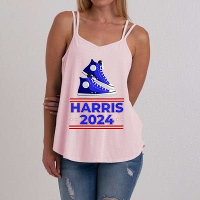 Harris 2024 Vote President Kamala Election Sneakers Meme Women's Strappy Tank