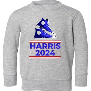 Harris 2024 Vote President Kamala Election Sneakers Meme Toddler Sweatshirt