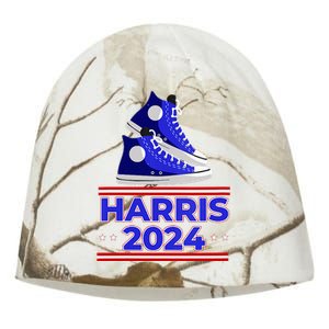 Harris 2024 Vote President Kamala Election Sneakers Meme Kati - Camo Knit Beanie