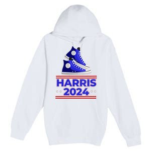 Harris 2024 Vote President Kamala Election Sneakers Meme Premium Pullover Hoodie