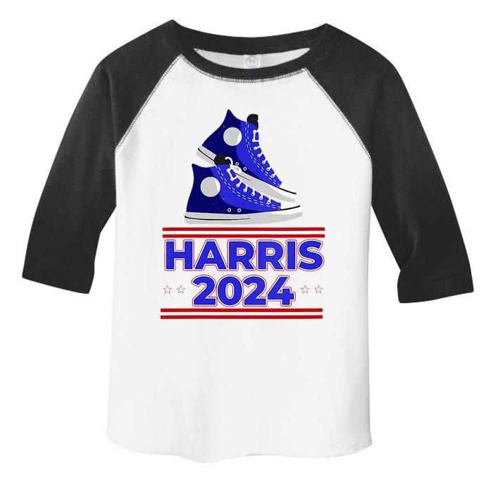 Harris 2024 Vote President Kamala Election Sneakers Meme Toddler Fine Jersey T-Shirt