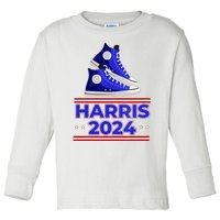 Harris 2024 Vote President Kamala Election Sneakers Meme Toddler Long Sleeve Shirt