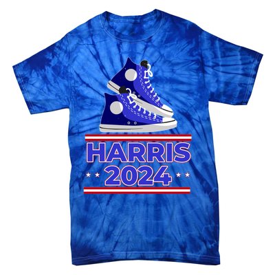 Harris 2024 Vote President Kamala Election Sneakers Meme Gift Tie-Dye T-Shirt