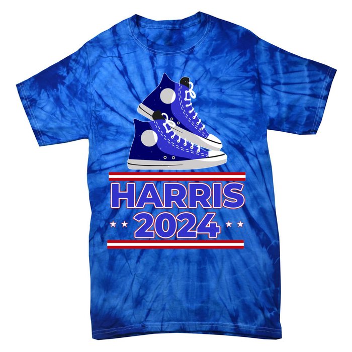 Harris 2024 Vote President Kamala Election Sneakers Meme Gift Tie-Dye T-Shirt