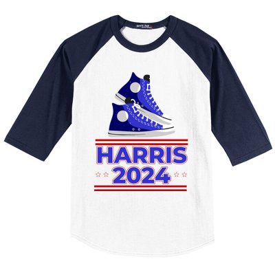 Harris 2024 Vote President Kamala Election Sneakers Meme Gift Baseball Sleeve Shirt